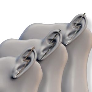 3 PIECES EAR LIGHTNING CRAWLER GOLD/ BLACK/ SILVER